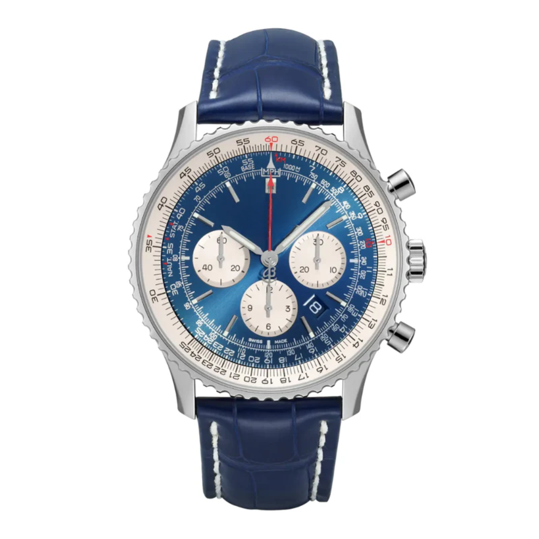 Aviation Chrono Classic – Blaues Zifferblatt | Lederarmband