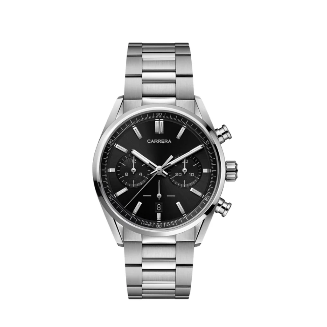 Classic Racing Chrono – Schwarzes Zifferblatt | Edelstahlarmband